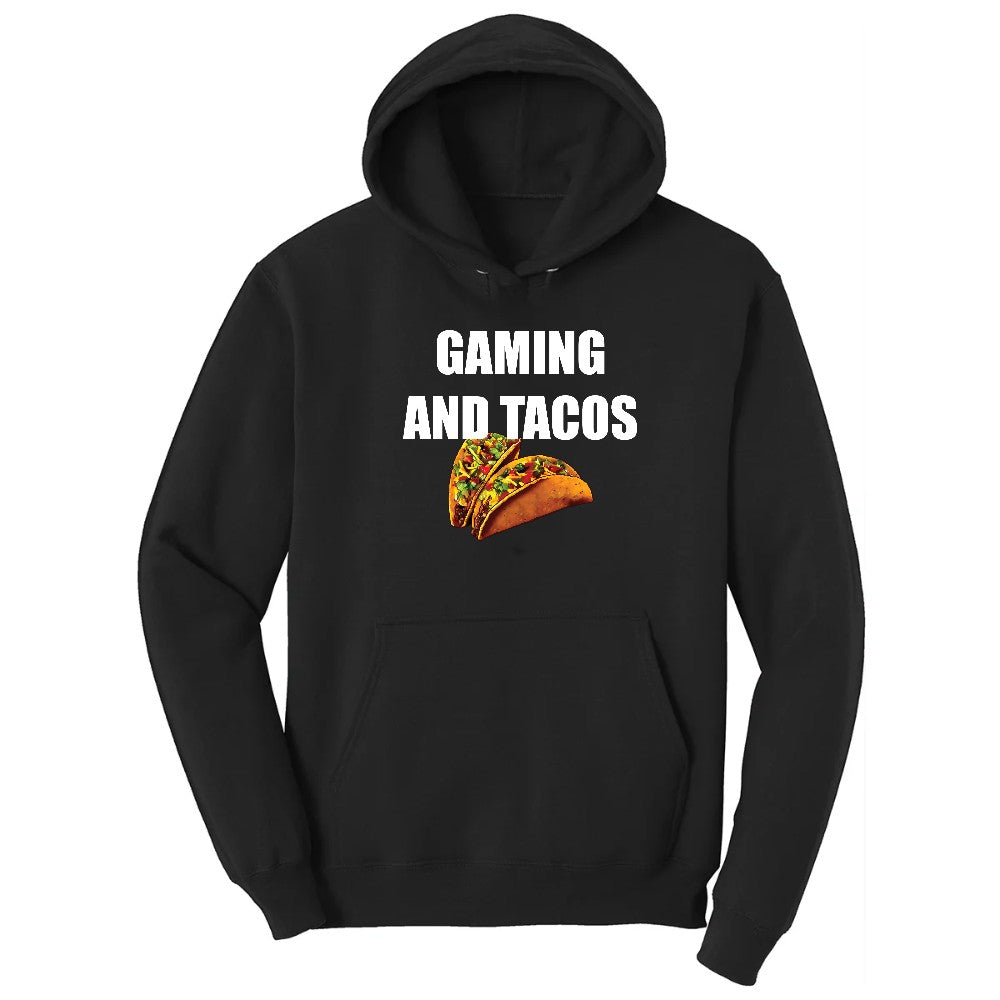 Gaming and Tacos - Mens & Ladies T-Shirt Hoodie - Jet Black