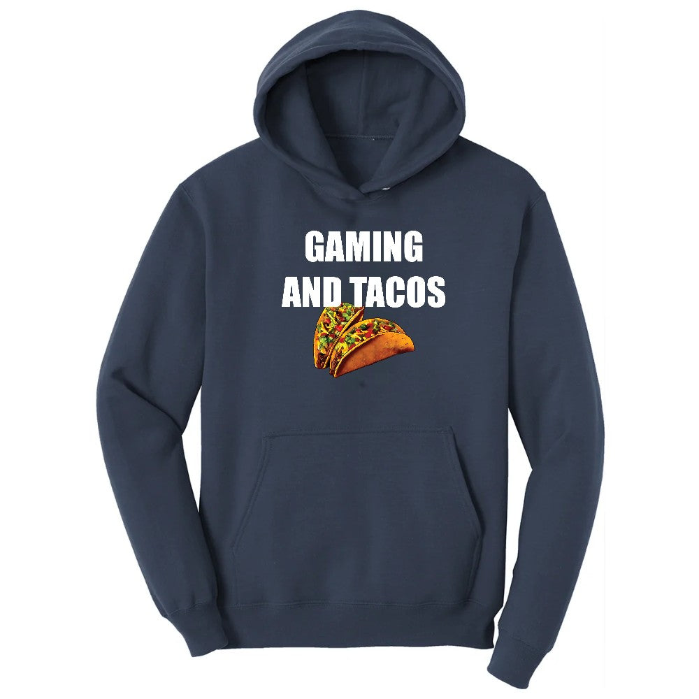 Gaming and Tacos - Mens & Ladies T-Shirt Hoodie - Navy