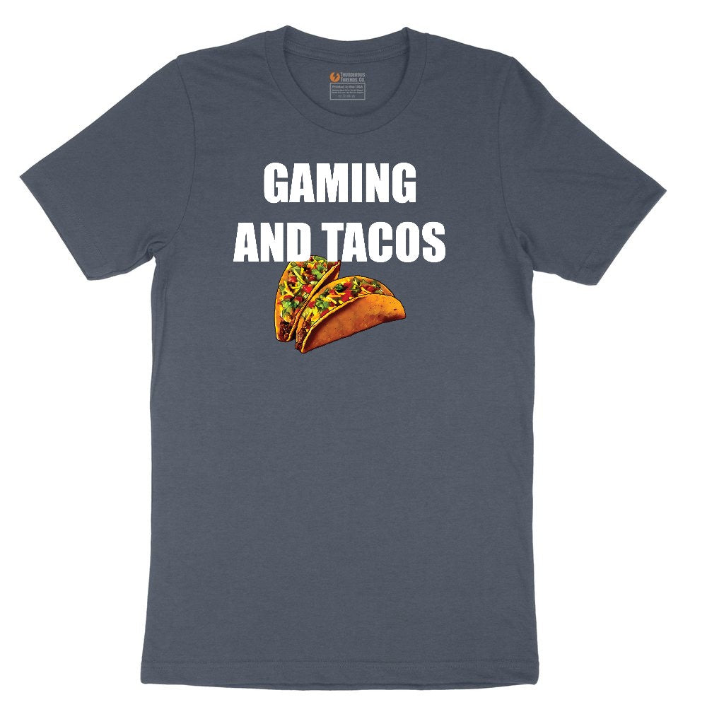 Gaming and Tacos - Mens & Ladies T-Shirt Toddler Short Sleeve Tee - Heather Navy