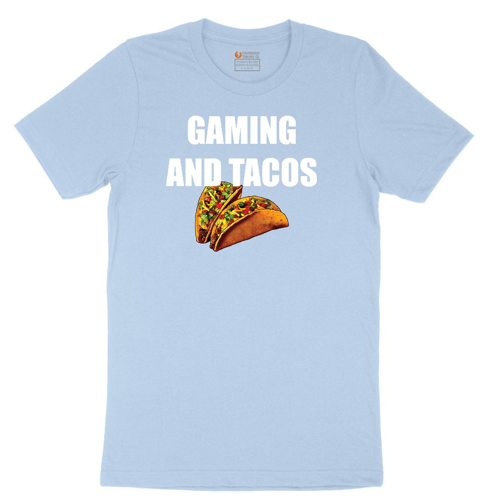 Gaming and Tacos - Mens & Ladies T-Shirt Toddler Short Sleeve Tee - Light Blue