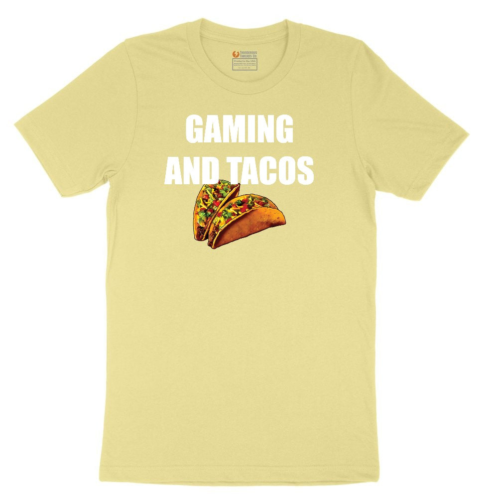 Gaming and Tacos - Mens & Ladies T-Shirt Toddler Short Sleeve Tee - Yellow