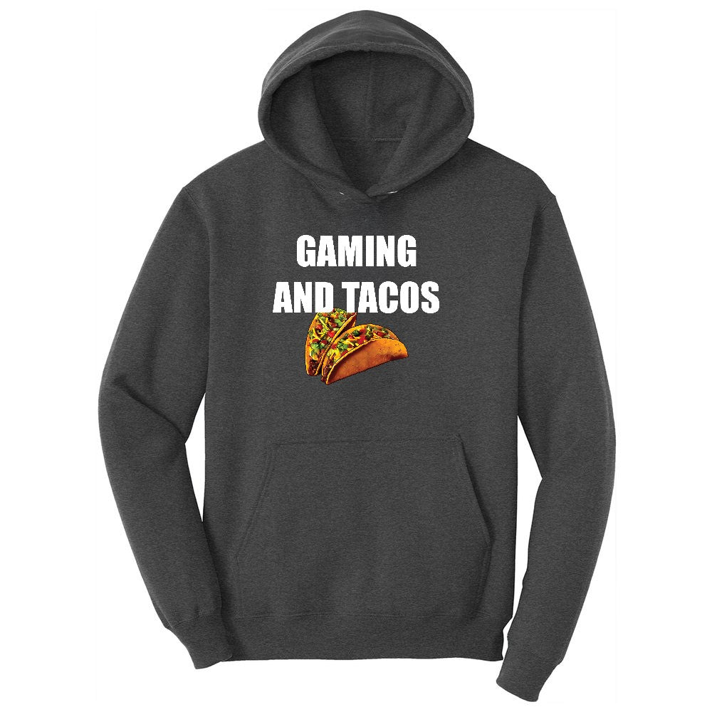Gaming and Tacos - Mens & Ladies T-Shirt Youth Hoodie - Dark Heather Grey