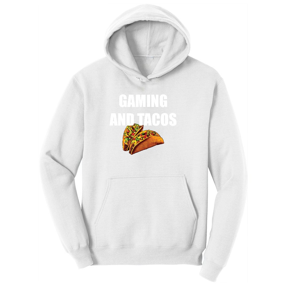 Gaming and Tacos - Mens & Ladies T-Shirt Youth Hoodie - White