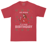 Go Jesus It's Your Birthday tall t-shirt for men in Red