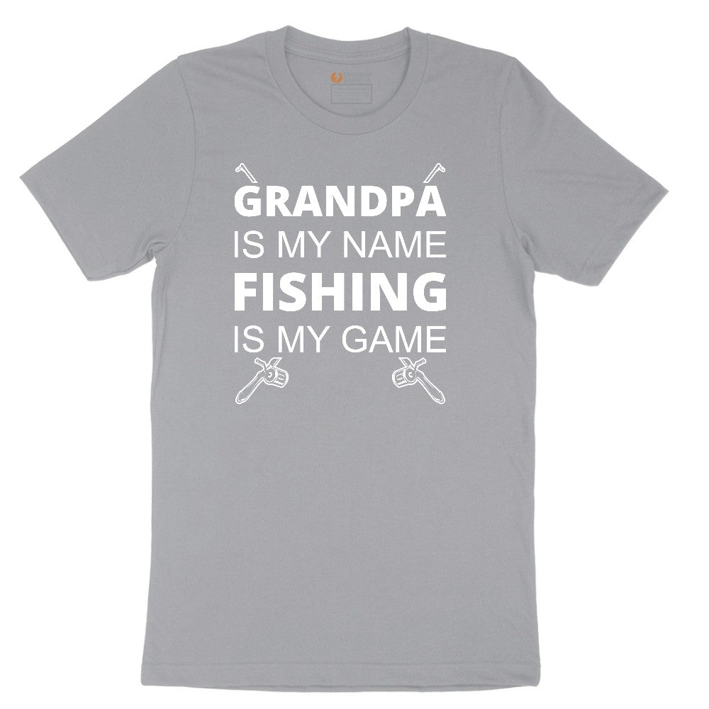 Grandpa is My Name Fishing is My Game Short Sleeve Tee - Athletic Heather Grey
