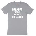 Grandpa The Man The Myth The Legend Short Sleeve Tee - Athletic Heather Grey