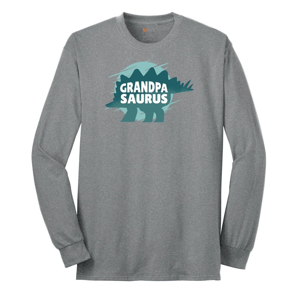 Grandpasauras Long Sleeve Tee - Athletic Grey