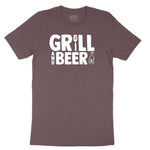 Grill and Beer Ladies Short Sleeve Tee - Sangria Blackout