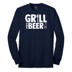 Grill and Beer Long Sleeve Tee - Navy