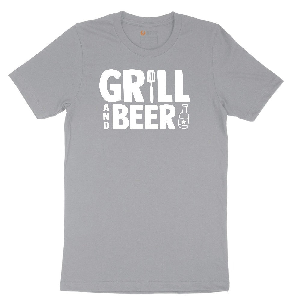 Grill and Beer Short Sleeve Tee - Athletic Heather Grey