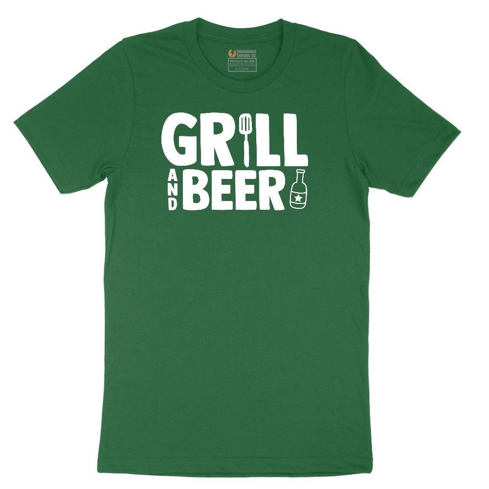 Grill and Beer Short Sleeve Tee - Athletic Kelly
