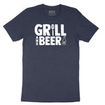 Grill and Beer Short Sleeve Tee - Heather Navy