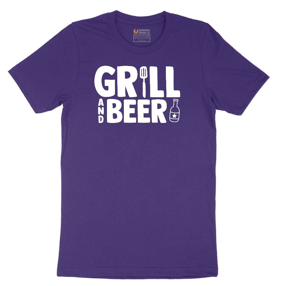 Grill and Beer Short Sleeve Tee - Team Purple