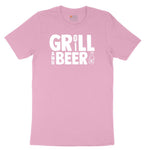 Grill and Beer Toddler Short Sleeve Tee - Candy Pink