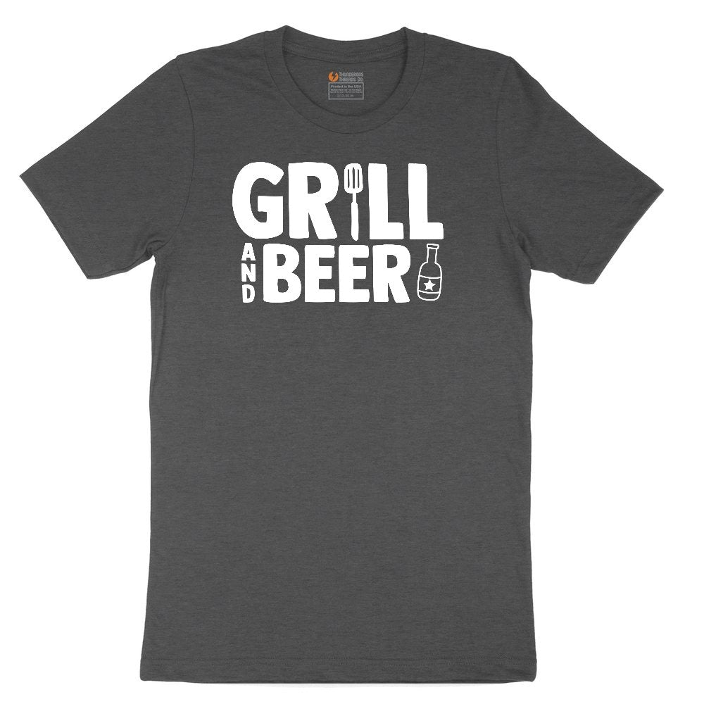 Grill and Beer Toddler Short Sleeve Tee - Dark Heather Grey
