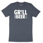 Grill and Beer Toddler Short Sleeve Tee - Heather Navy