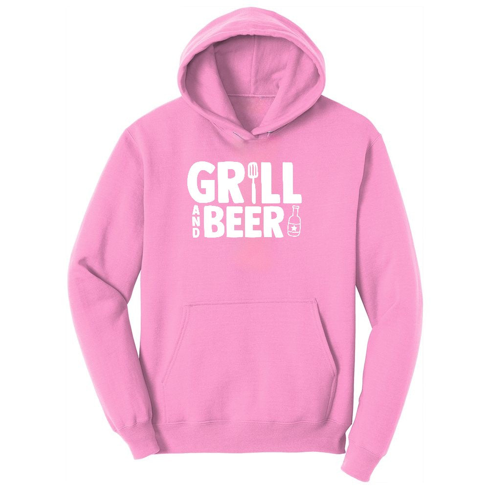 Grill and Beer Youth Hoodie - Candy Pink
