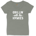 Grillin With the Homies Ladies Curvy Tee - Bamboo Blackout