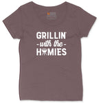 Grillin With the Homies Ladies Curvy Tee - Sangria Blackout