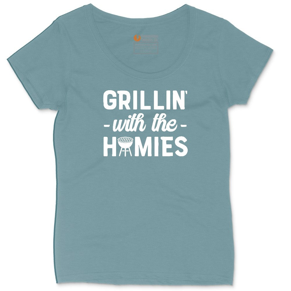 Grillin With the Homies Ladies Curvy Tee - Surf Blackout