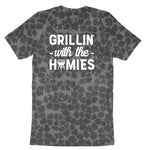 Grillin With the Homies Ladies Short Sleeve Tee - Black Leopard