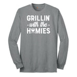 Grillin With the Homies Long Sleeve Tee - Athletic Grey
