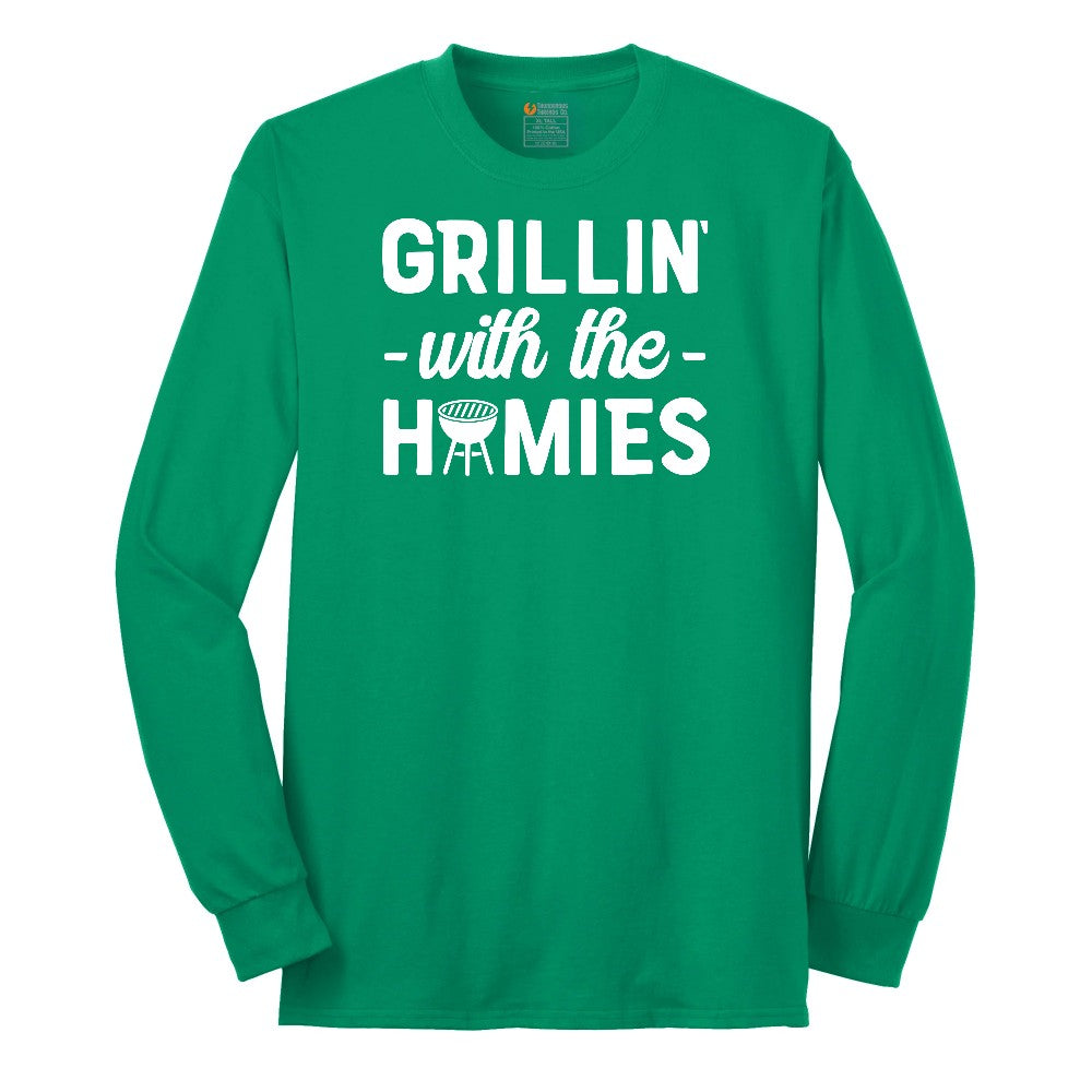 Grillin With the Homies Long Sleeve Tee - Kelly Green