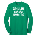 Grillin With the Homies Long Sleeve Tee - Kelly Green