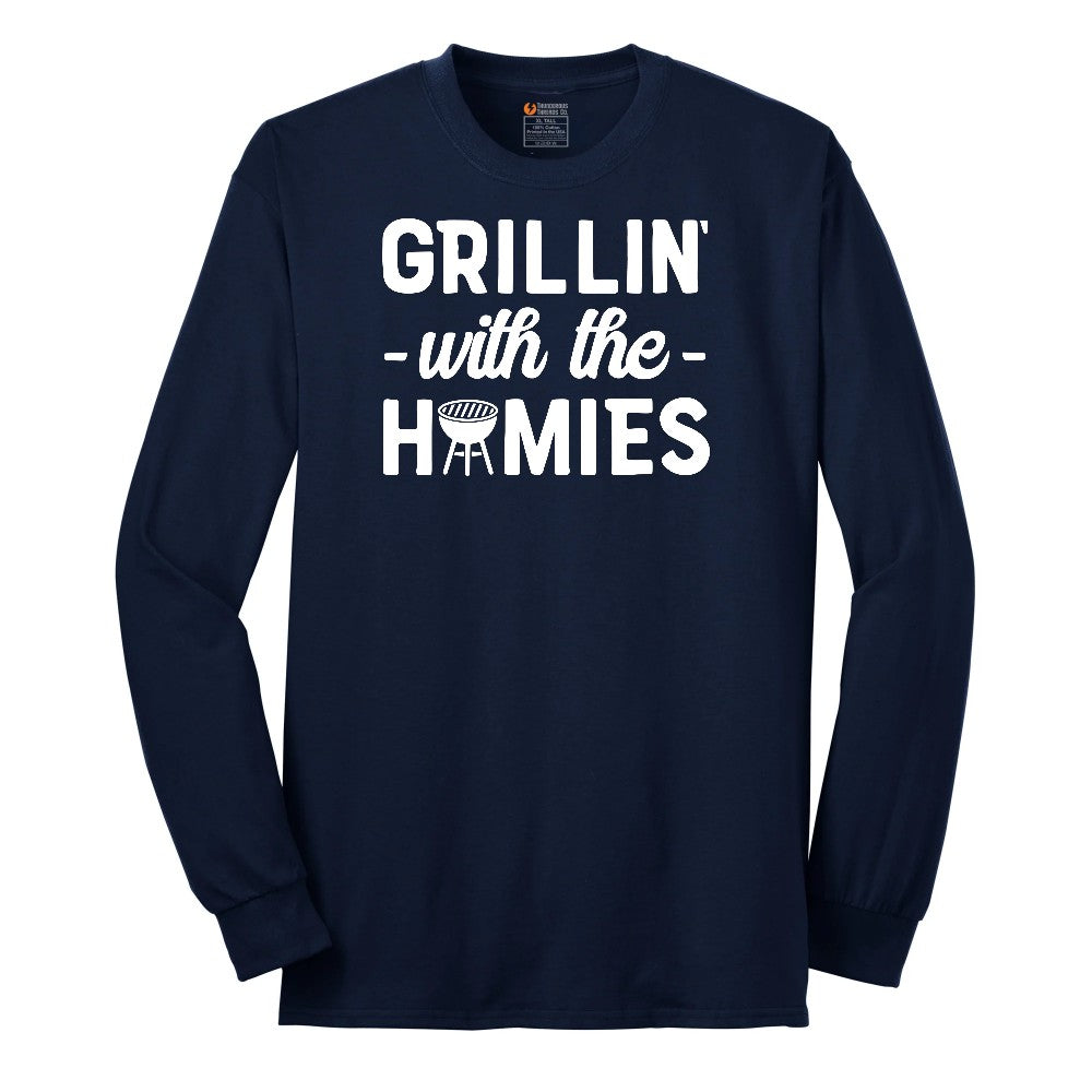 Grillin With the Homies Long Sleeve Tee - Navy