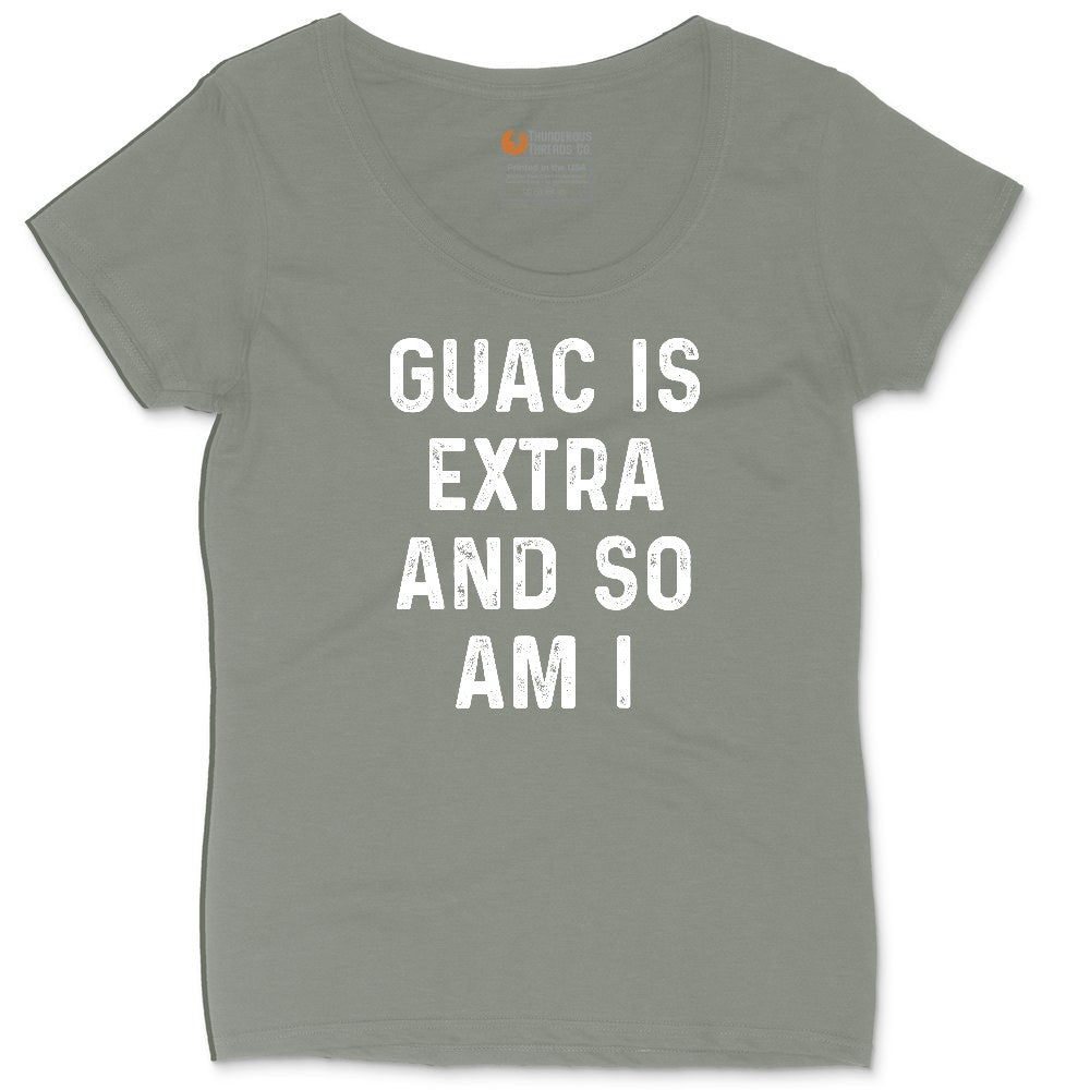 Guac is Extra and So Am I Ladies Curvy Tee - Bamboo Blackout