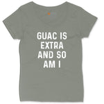 Guac is Extra and So Am I Ladies Curvy Tee - Bamboo Blackout