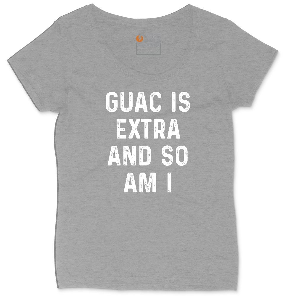 Guac is Extra and So Am I Ladies Curvy Tee - Granite Heather