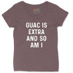 Guac is Extra and So Am I Ladies Curvy Tee - Sangria Blackout