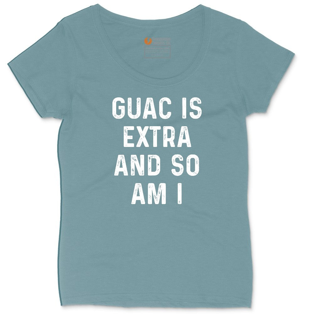 Guac is Extra and So Am I Ladies Curvy Tee - Surf Blackout