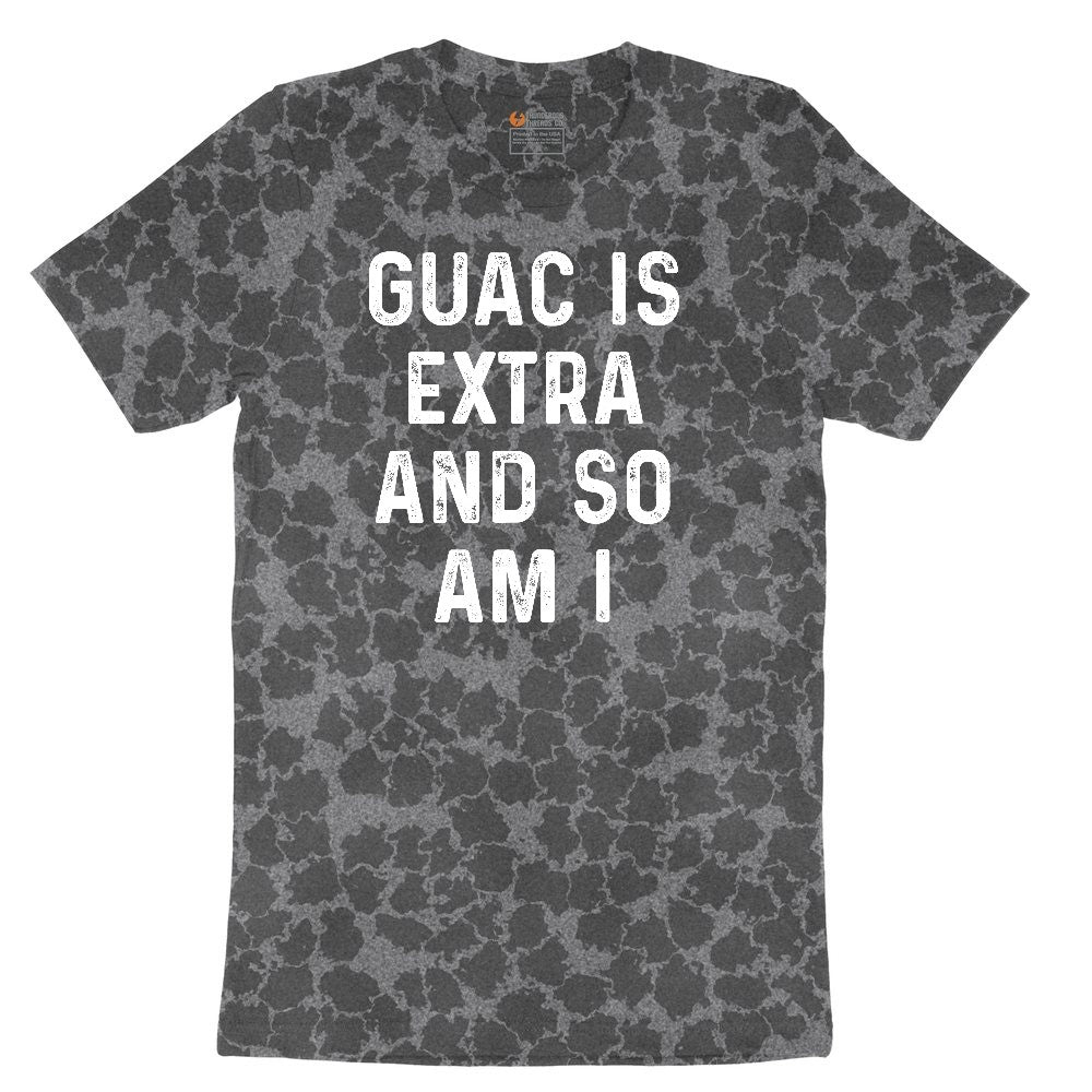 Guac is Extra and So Am I Ladies Short Sleeve Tee - Black Leopard