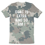 Guac is Extra and So Am I Ladies Short Sleeve Tee - Vintage Camo