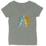 Guitar Fire and Water Ladies Curvy Tee - Bamboo Blackout