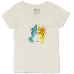 Guitar Fire and Water Ladies Curvy Tee - Natural Heather