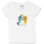 Guitar Fire and Water Ladies Curvy Tee - White