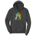 Guitar Fire and Water Ladies Hoodie - Dark Heather Grey
