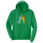 Guitar Fire and Water Ladies Hoodie - Kelly Green