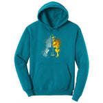 Guitar Fire and Water Ladies Hoodie - Teal