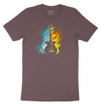 Guitar Fire and Water Ladies Short Sleeve Tee - Sangria Blackout