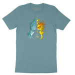 Guitar Fire and Water Ladies Short Sleeve Tee - Surf Blackout