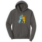 Guitar Fire and Water Hoodie - Charcoal
