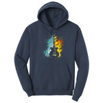 Guitar Fire and Water Hoodie - Navy