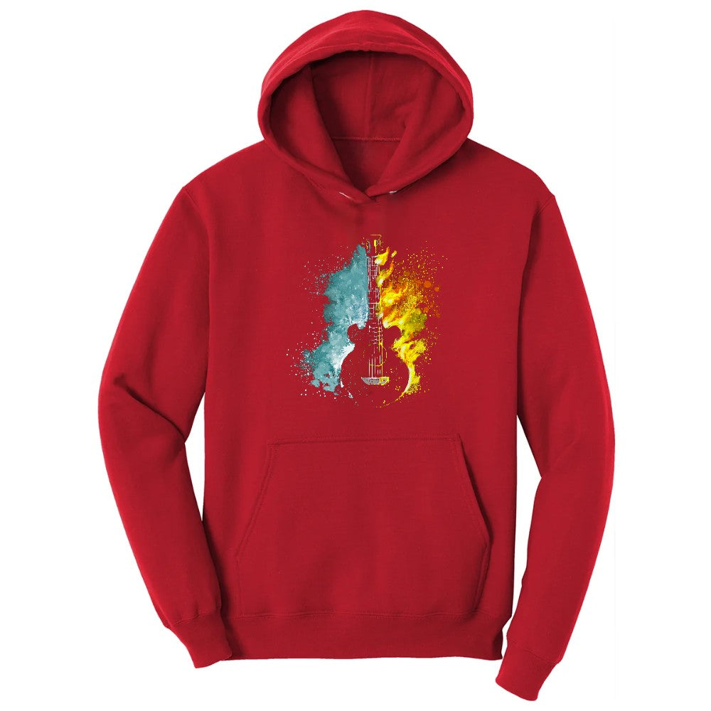 Guitar Fire and Water Hoodie - Red
