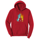 Guitar Fire and Water Hoodie - Red