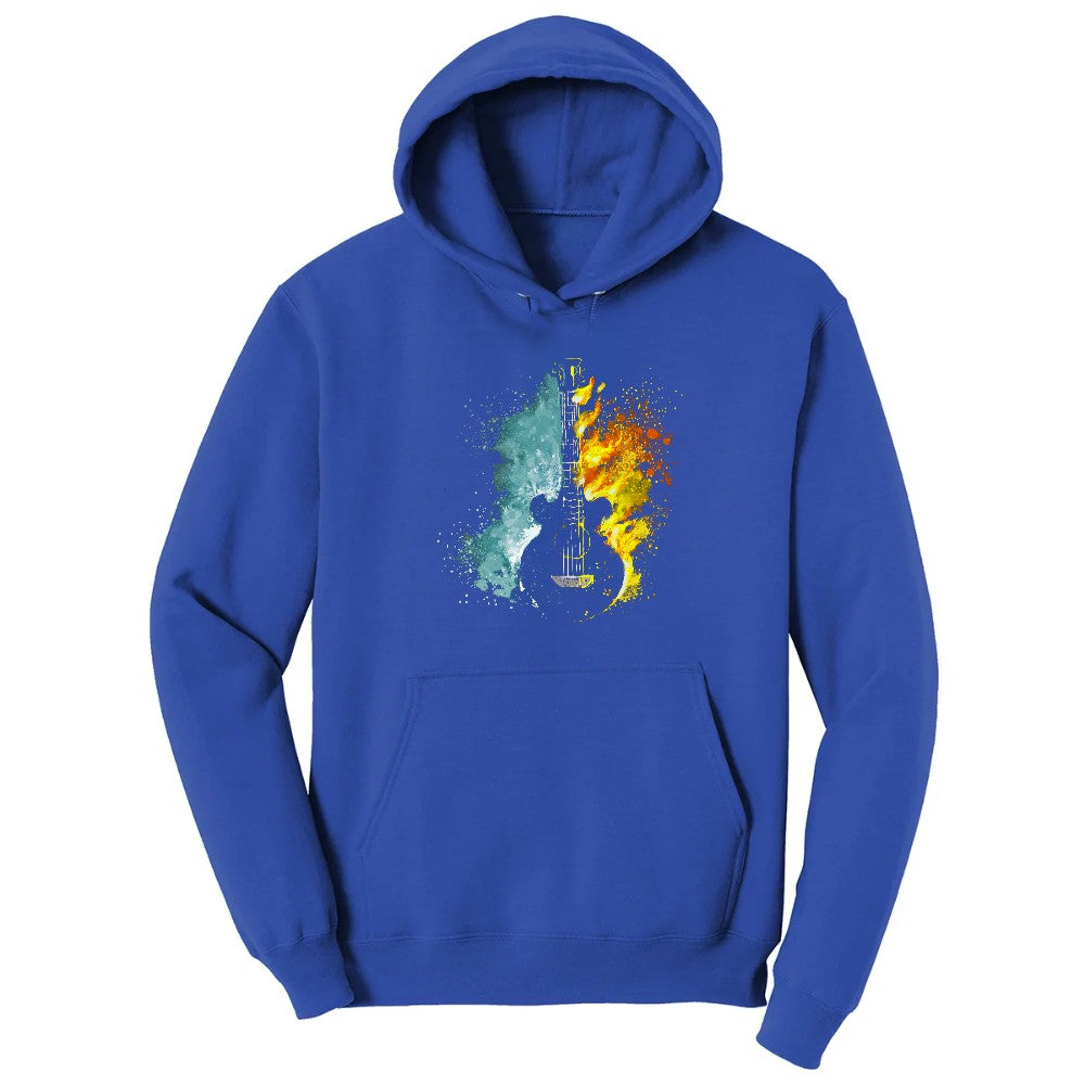 Guitar Fire and Water Hoodie - True Royal