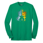 Guitar Fire and Water Long Sleeve Tee - Kelly Green
